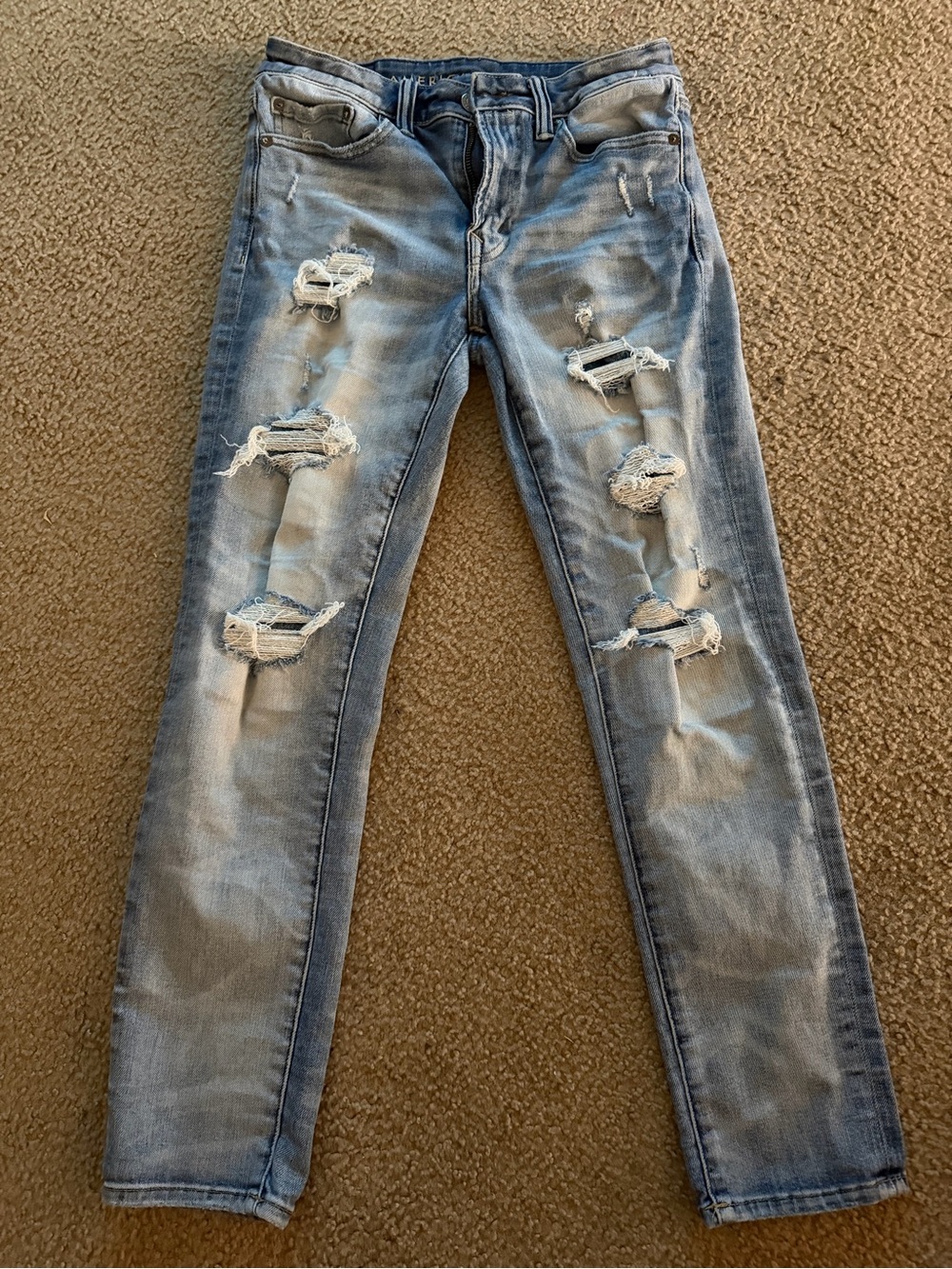 Light Blue Distressed kids Skinny American Eagle Jeans